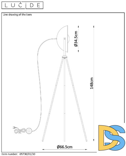 Торшер Lucide Alvaro 05730/01/30