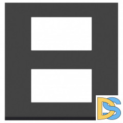 Рамка 2-ая (двойная) вертикальная, Стекло Черное/Антрацит, серия Unica Pure, Schneider Electric