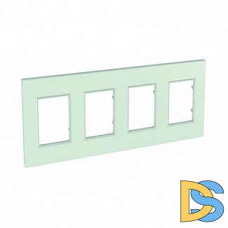 Рамка 4-ая (четверная), Стекло Матовое (пластик), серия Unica Quadro, Schneider Electric