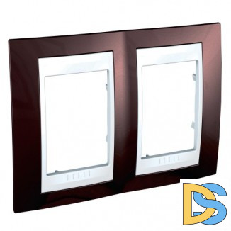 Рамка 2-ая (двойная), Терракотовый/Белый, серия Unica, Schneider Electric