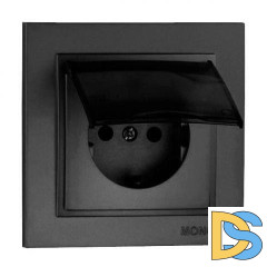 Розетка с заземлением с крышкой Mono Electric Despina 16А 250В графит 102-202021-118