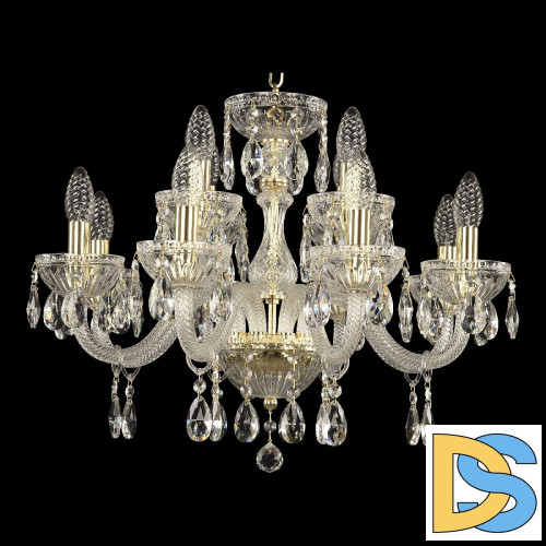 Подвесная люстра Bohemia Ivele Crystal 5417/8+4/195 G Clear/M-1G
