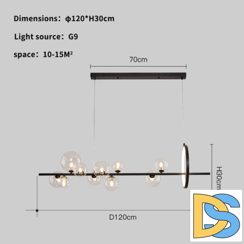 Подвесная люстра Delight Collection Art Deco Bubble KG1233P-10 black/clear
