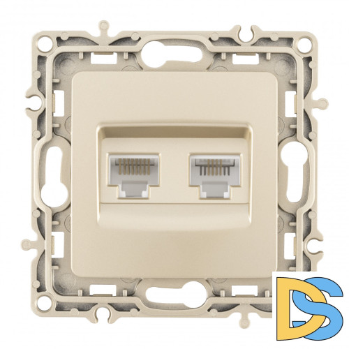 Розетка телефонная RJ11 + компьютерная RJ45 Arte Milano 217.44-1.shampan