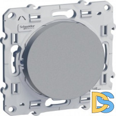Выключатель 1-клавишный ,проходной (с двух мест), Алюминий, серия Odace, Schneider Electric