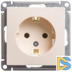 Розетка 1-ая электрическая без заземления, Бежевый, серия Wessen 59, Schneider Electric