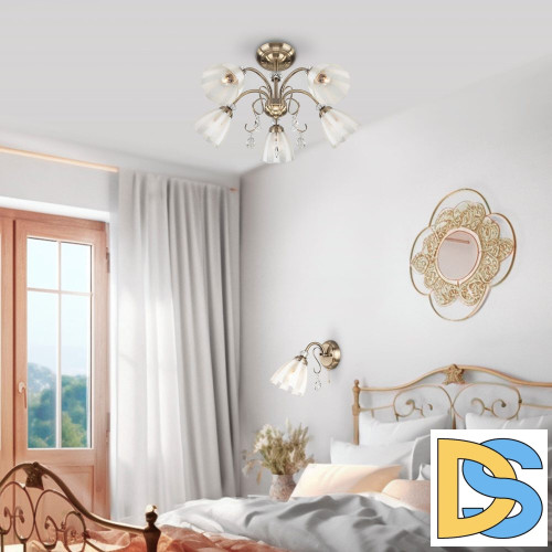 Люстра на штанге Eurosvet 30155/5 античная бронза