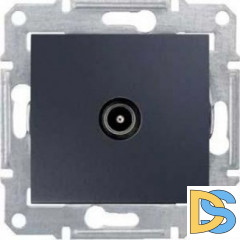 Розетка телевизионная проходная ТV 8dB, Графит, серия Sedna, Schneider Electric