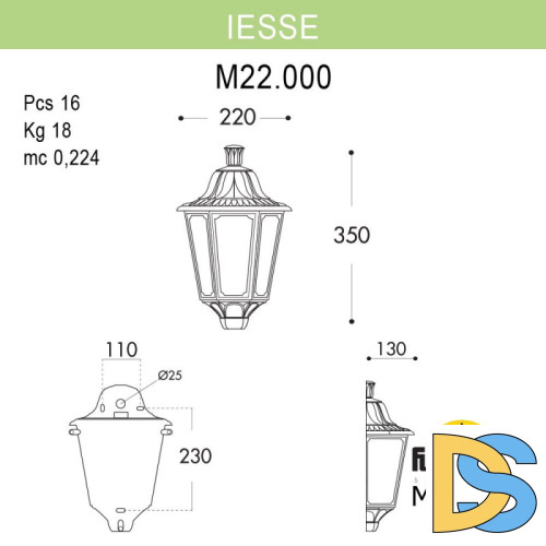 Уличный настенный светильник Fumagalli M22.000.000.BXF1R