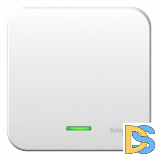 Переключатель 1-клавишный  с подсветкой 10А,250B, изолир пластина Schneider Blanca Белый