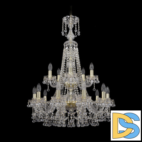 Подвесная люстра Bohemia Ivele Crystal 1409/10+5/240/XL-91/2d G