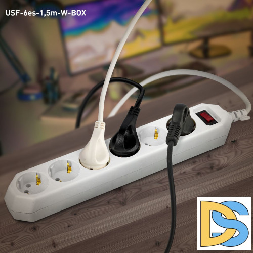 Сетевой фильтр Эра USF-6es-1,5m-W-BOX Б0037260