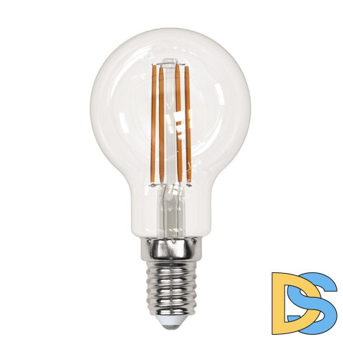 Лампа светодиодная филаментная (UL-00005906) Uniel E14 13W 4000K прозрачная LED-G45-13W/4000K/E14/CL PLS02WH