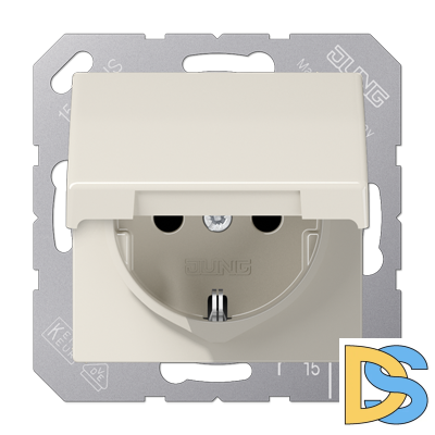Розетка 2K+З с крышкой Jung AS1520KL