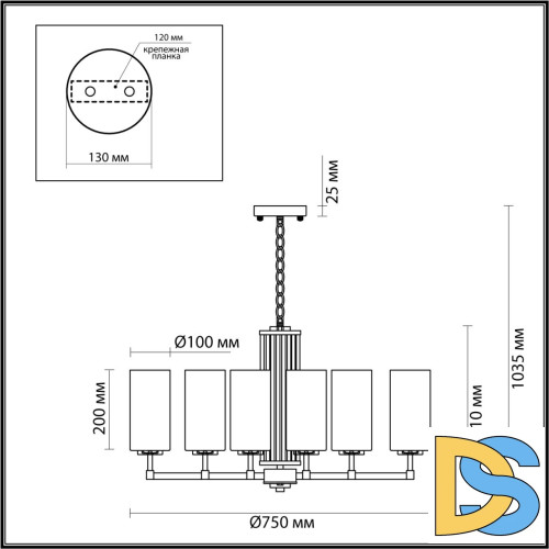 Подвесная люстра Odeon Light Kasali 4990/8