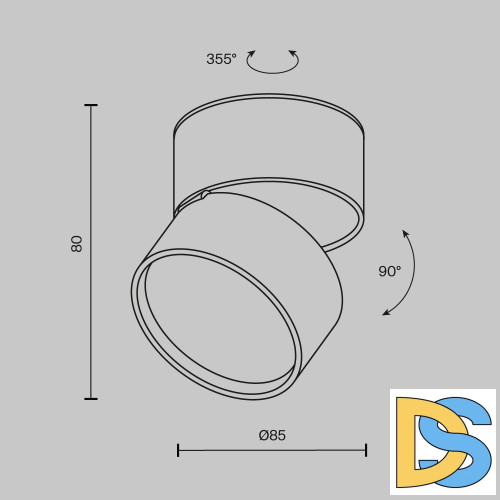 Накладной спот Maytoni Onda C024CL-12W2.7K-B-1
