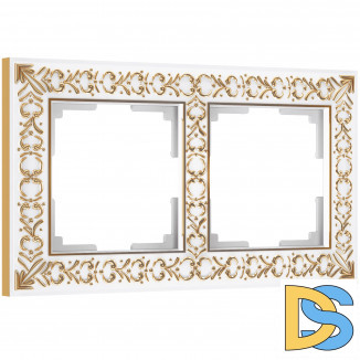 Рамка на 2 поста (белое золото) W0021523