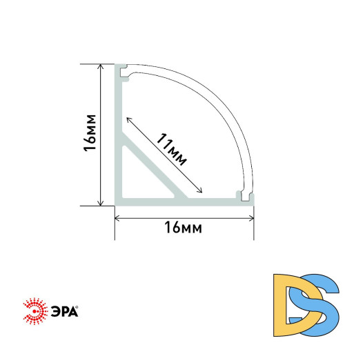 Комплект с угловым анодированным профилем Эра 1616R Б0039465