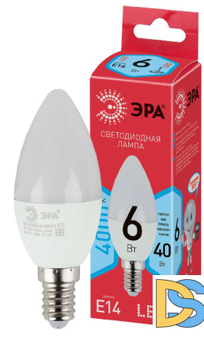 Лампа светодиодная Эра E14 6W 4000K ECO LED B35-6W-840-E14 Б0020619