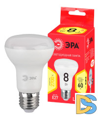 Лампа светодиодная Эра E27 8W 2700K LED R63-8W-827-E27 R Б0050701