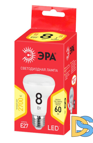 Лампа светодиодная Эра E27 8W 2700K LED R63-8W-827-E27 R Б0050701