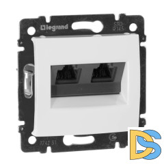 Розетка компьютерная 2хRJ45 Legrand Valena 5e кат UTP с захватами белая 774231