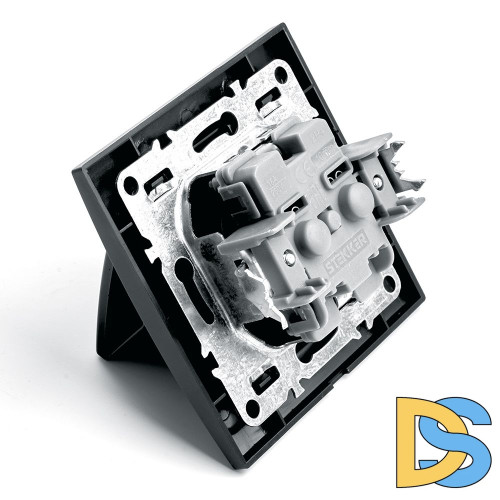 Розетка 1-местная с крышкой Stekker PST16-9012-03 с защитной шторкой 39481