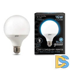 Лампа светодиодная Gauss E27 16W 4100K матовая 105102216