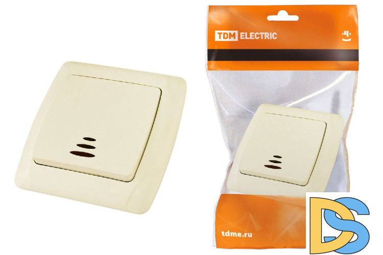 Выключатель одноклавишный с подсветкой Онега TDM Electric SQ1805-0033