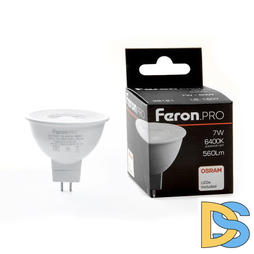 Лампа светодиодная Feron G5.3 7W 6400K рефлекторная LB-1607 38181