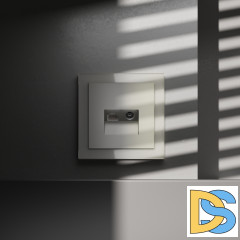 Розетка телевизионная встраиваемая VOLTUM S70 TV+RJ45 кат. 6, (шелк)