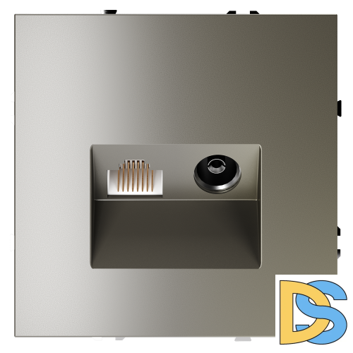 Розетка телевизионная встраиваемая VOLTUM S70 TV+RJ45 кат. 6, (шелк)