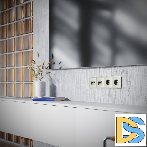 Розетка телевизионная встраиваемая VOLTUM S70 TV+RJ45 кат. 6, (шелк)