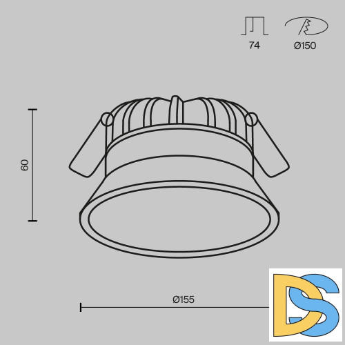 Встраиваемый светильник Maytoni Technical Downlight Okno DL055-18W3-4-6K-W