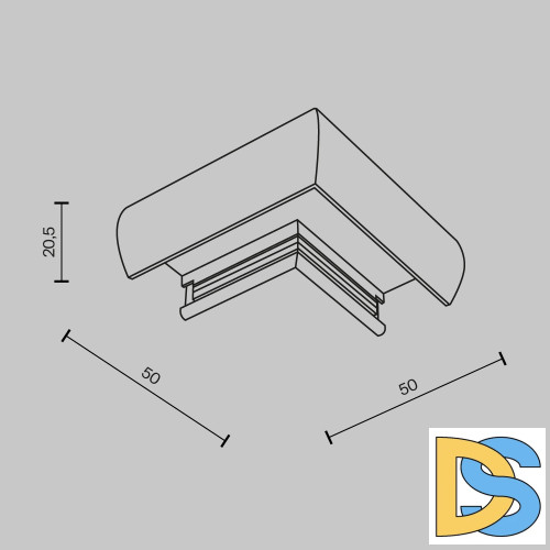 Коннектор угловой круглый Maytoni Basity TRA172CL-R-11B