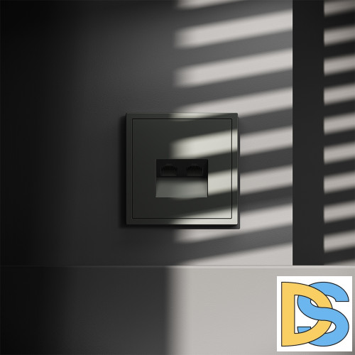 Розетка компьютерная встраиваемая VOLTUM S70 двойная RJ45+RJ45 кат.6, (титан)