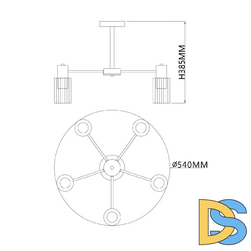 Люстра на штанге Escada Diversity 2120/5P Gold