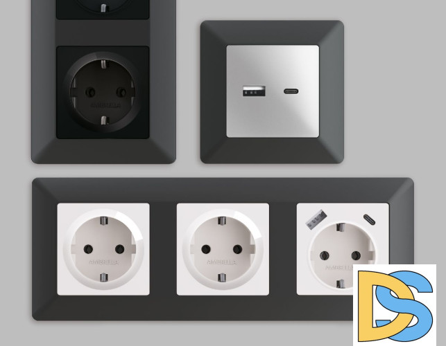 Рамка четырехместная Ambrella Volt Line AF110804