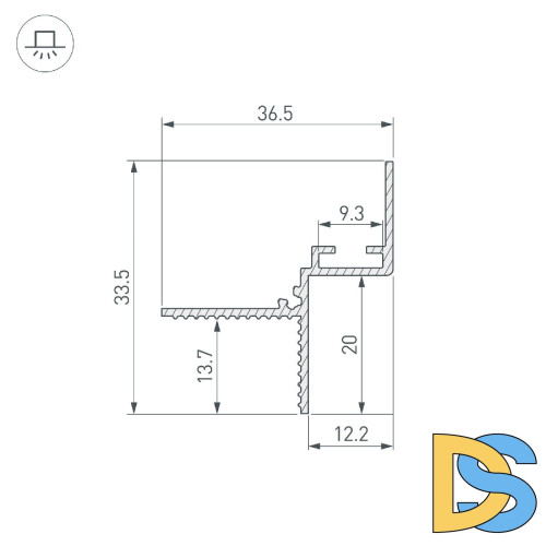 Алюминиевый профиль Arlight СEIL-SHADOW-12-3000 ANOD BLACK 052228