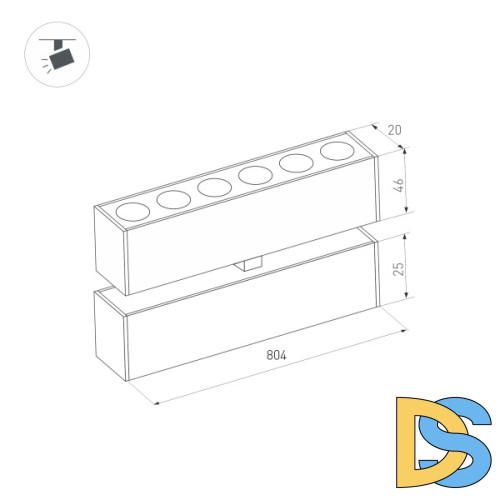 Трековый светильник Arlight Mag-Dots-FOLD-25-S800-24W Warm3000 034224