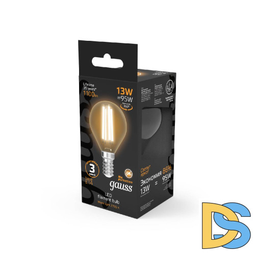 Лампа светодиодная Gauss Filament E14 13W 2700K 105801113