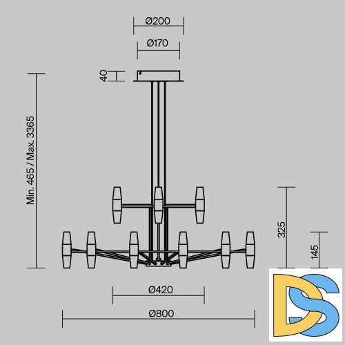 Подвесная люстра Maytoni Arana MOD401PL-L108BS3K