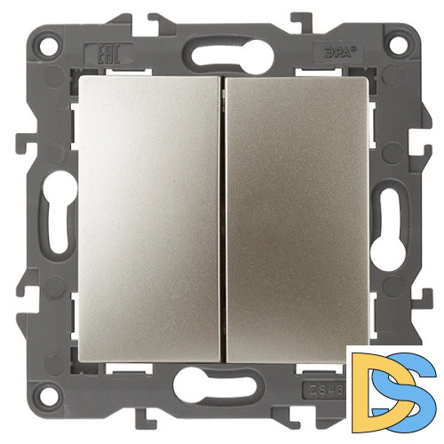 Выключатель двухклавишный ЭРА Elegance 14-1104-04 Б0034233