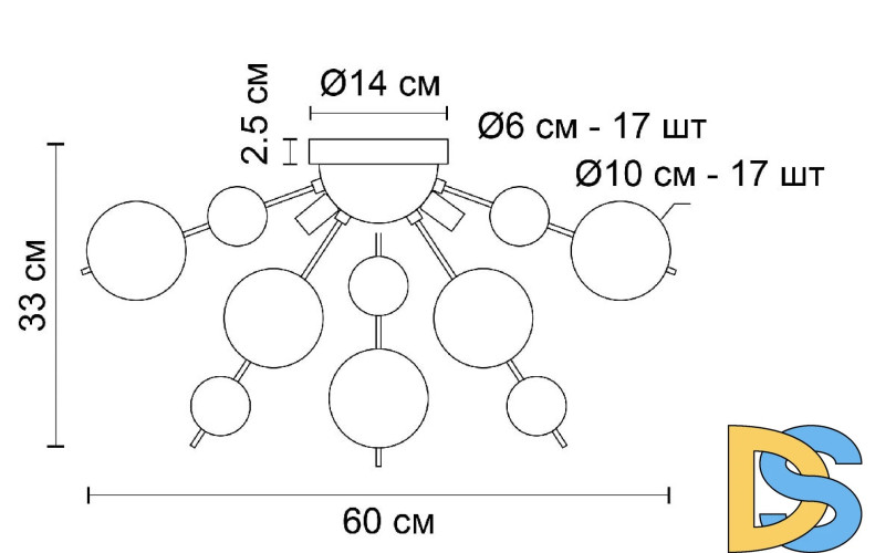 Потолочная люстра Arte Lamp Molecule A8313PL-5GO