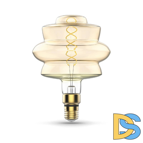 Лампа светодиодная филаментная диммируемая Gauss E27 8W 2400K золотая 161802008