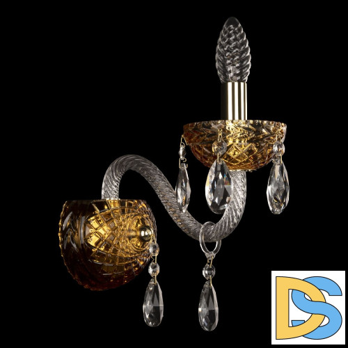 Бра Bohemia Ivele Crystal 5417B/1/165 G Amber/M-1F