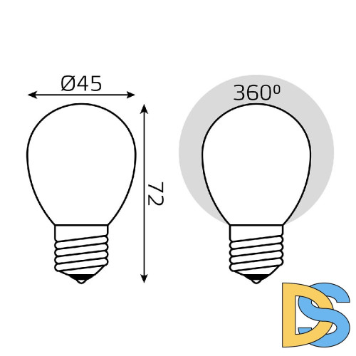 Лампа светодиодная филаментная Gauss E27 5W 2700К матовая 105202105