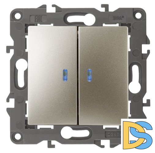 Выключатель двойной с подсветкой Эра 14-1105-04 Б0034240