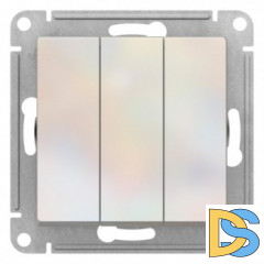 Выключатель 3-клавишный, Жемчуг, серия Atlas Design, Schneider Electric