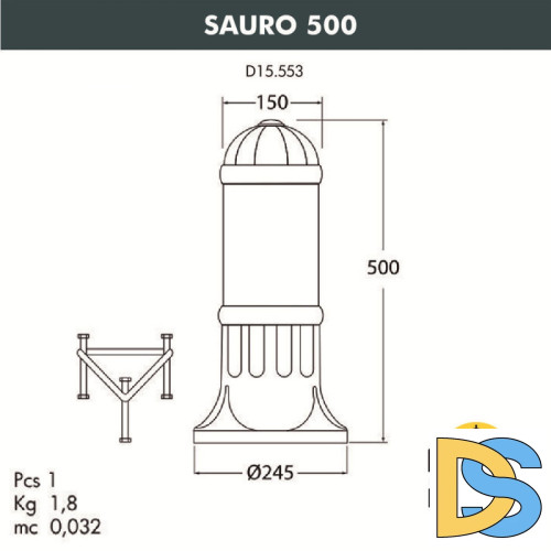 Садовый светильник Fumagalli Sauro D15.553.000.WXF1R.FRA